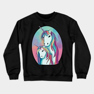 Cute Unicorns, Mom and Daughter Crewneck Sweatshirt